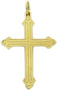 Our Inspired Cross pendant in 14k yellow gold.  Also available in sterling silver or in 14k white gold.