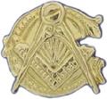 14k yellow gold antique style Masonic lapel pin