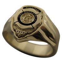Custom Winnipeg Firefighter badge ring in 10k gold