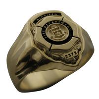 Custom Winnipeg Firefighter badge ring in 10k gold