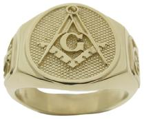 Master Mason 3rd degree ring with Knights Templar crown & cross and Scottish Rite 32nd degree double eagle