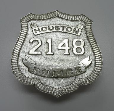 custom sterling silver Houston Police Officer wallet badge