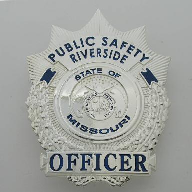 custom sterling silver Riverside Public Safety Officer full size badge