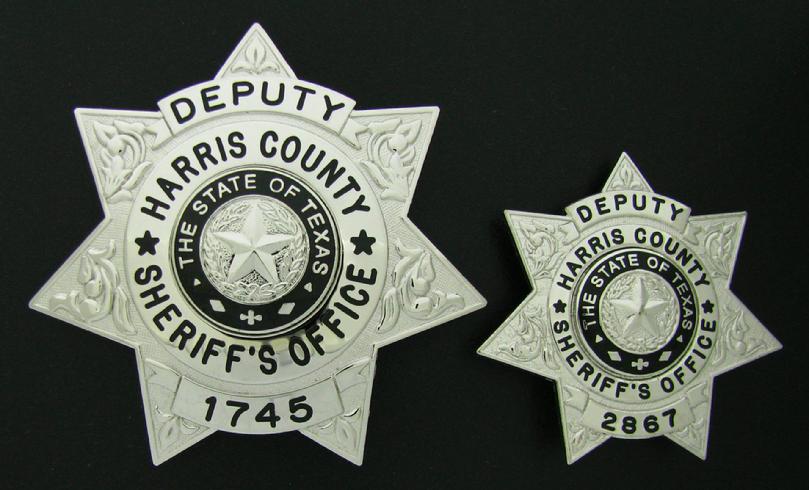 Harris County Sheriff's Office badges in full size and wallet size versions
